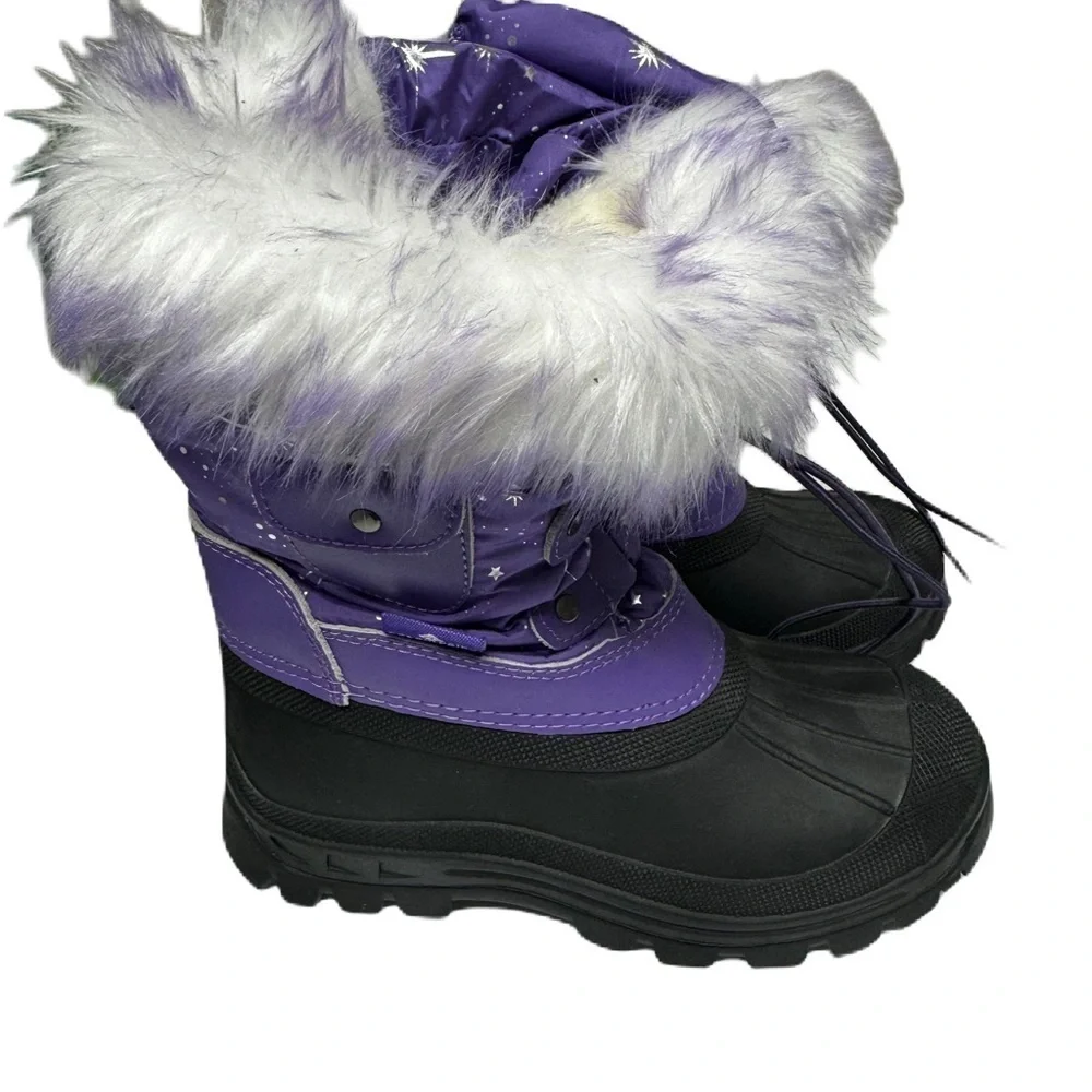 Dreampair KSnow Girls Purple sz 13 Snow boots star winter cozy warm elastic zip